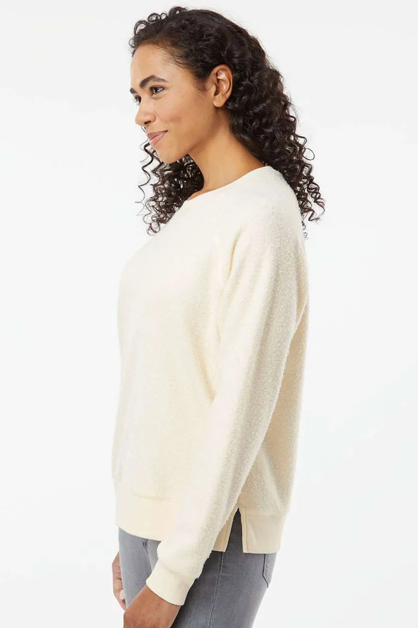 Boxercraft Womens Fleece Out Crewneck Sweatshirt - Natural - Closeout Clothing Boxercraft
