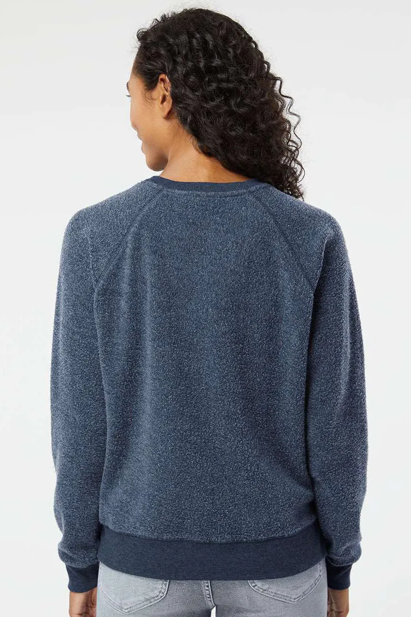 Boxercraft Womens Fleece Out Crewneck Sweatshirt - Navy Blue - Closeout Clothing Boxercraft