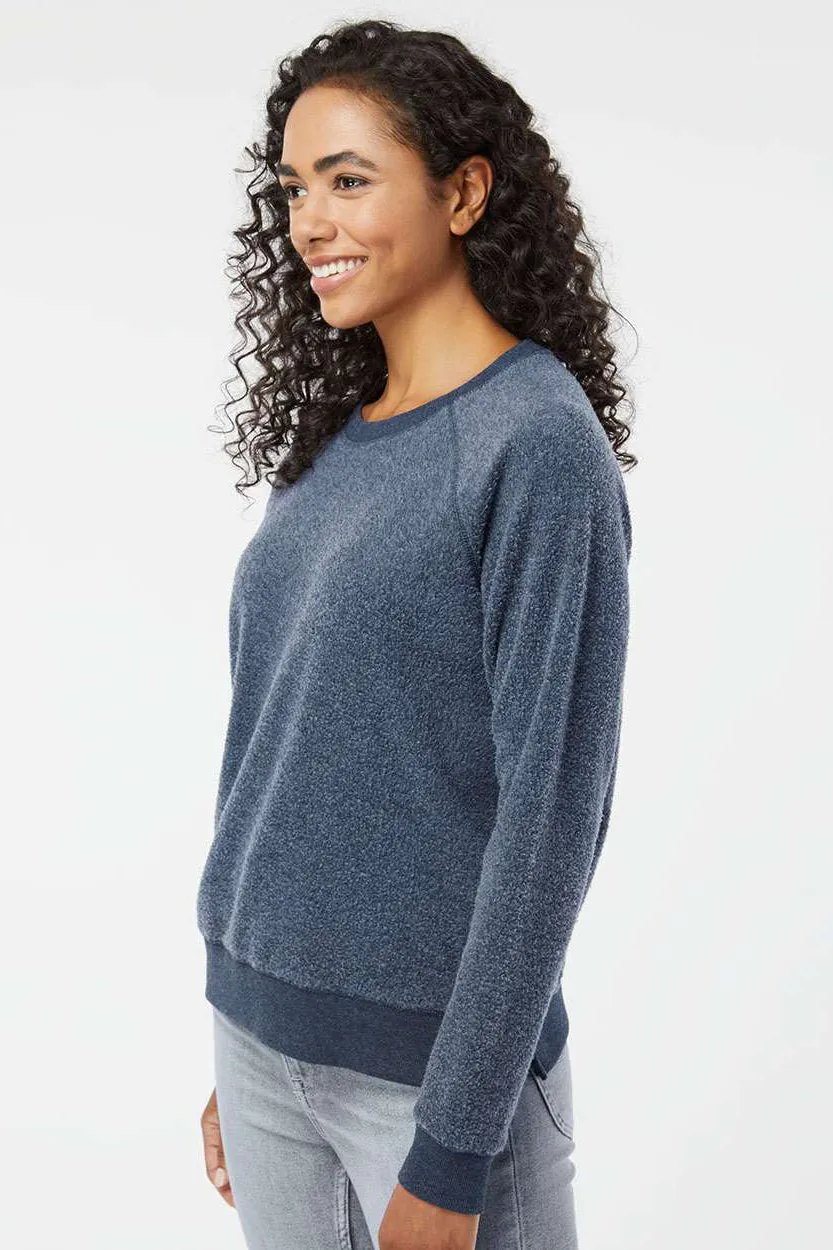 Boxercraft Womens Fleece Out Crewneck Sweatshirt - Navy Blue - Closeout Clothing Boxercraft