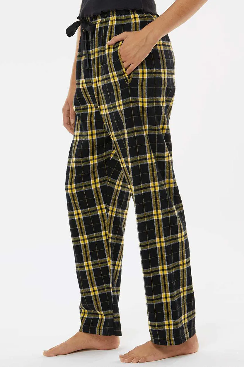 Boxercraft Womens Haley Flannel Pants w/ Pockets - Black/Gold Clothing Boxercraft