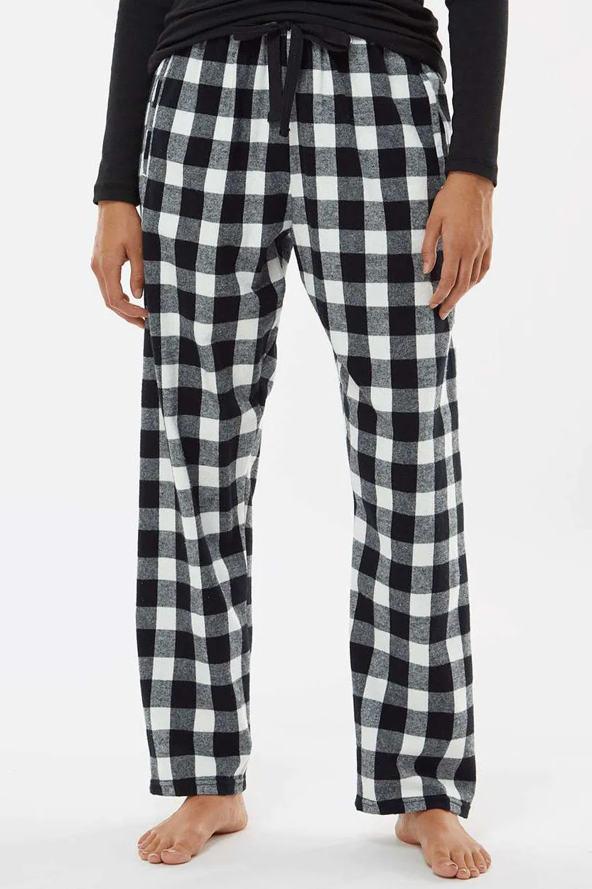Boxercraft Womens Haley Flannel Pants w/ Pockets - Black/White Buffalo Plaid Clothing Boxercraft