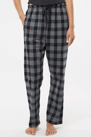 Boxercraft Womens Haley Flannel Pants w/ Pockets - Charcoal Grey/Black Buffalo Clothing Boxercraft