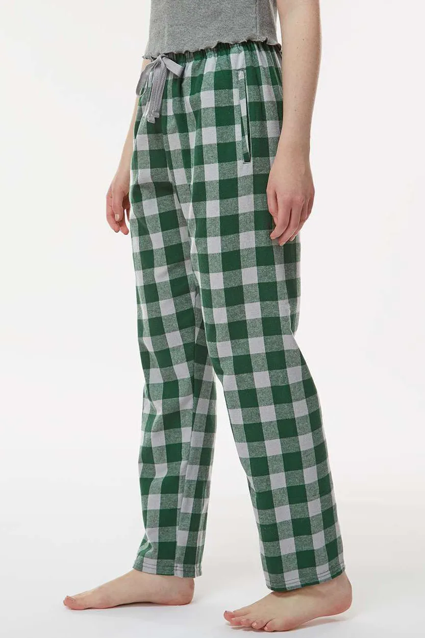 Boxercraft Womens Haley Flannel Pants w/ Pockets - Green/Oxford Grey Buffalo Clothing Boxercraft