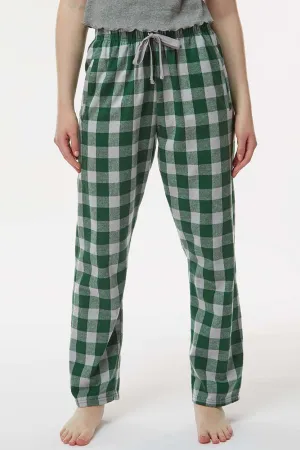 Boxercraft Womens Haley Flannel Pants w/ Pockets - Green/Oxford Grey Buffalo Clothing Boxercraft