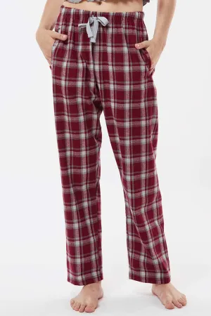 Boxercraft Womens Haley Flannel Pants w/ Pockets - Heritage Maroon Plaid Clothing Boxercraft