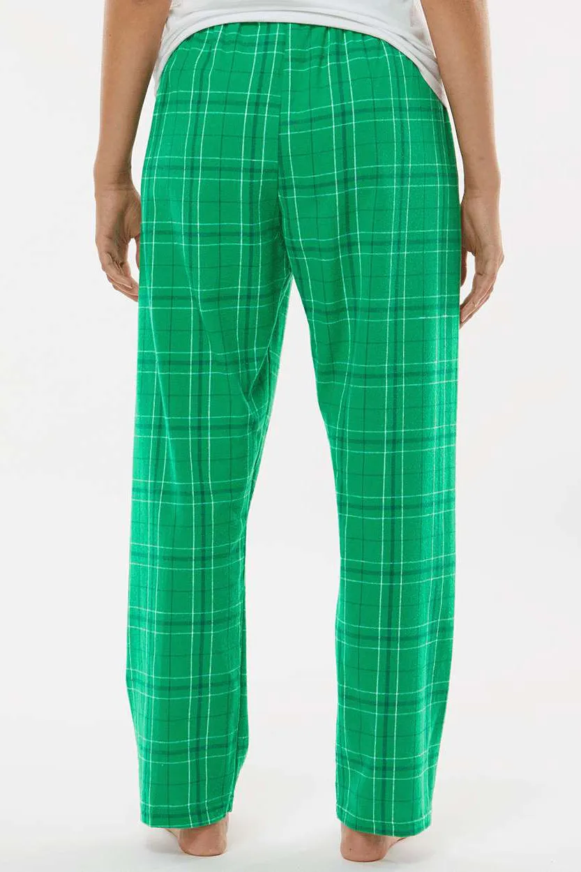 Boxercraft Womens Haley Flannel Pants w/ Pockets - Kelly Green Field Day Plaid Clothing Boxercraft
