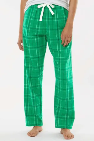 Boxercraft Womens Haley Flannel Pants w/ Pockets - Kelly Green Field Day Plaid Clothing Boxercraft