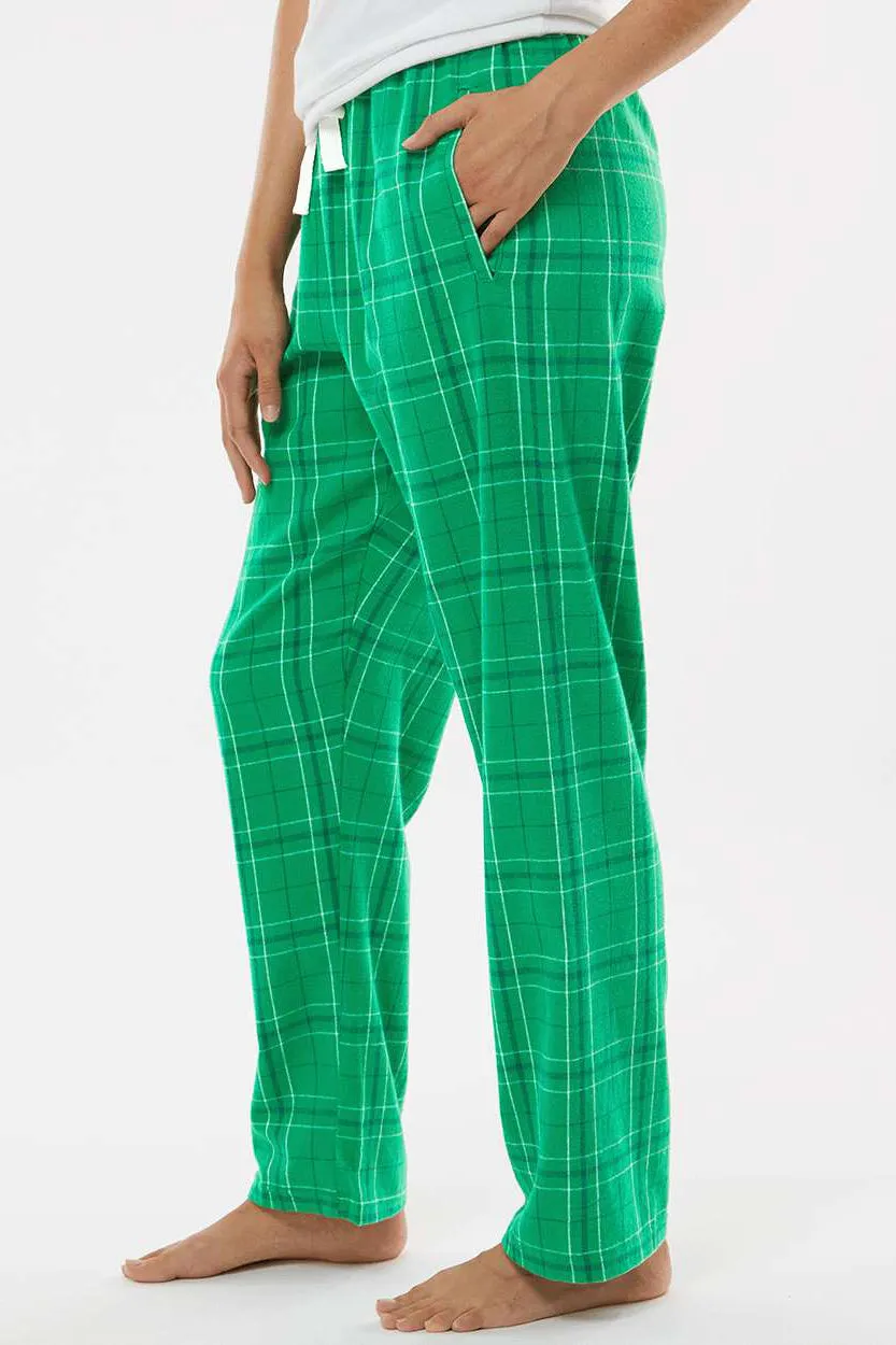 Boxercraft Womens Haley Flannel Pants w/ Pockets - Kelly Green Field Day Plaid Clothing Boxercraft