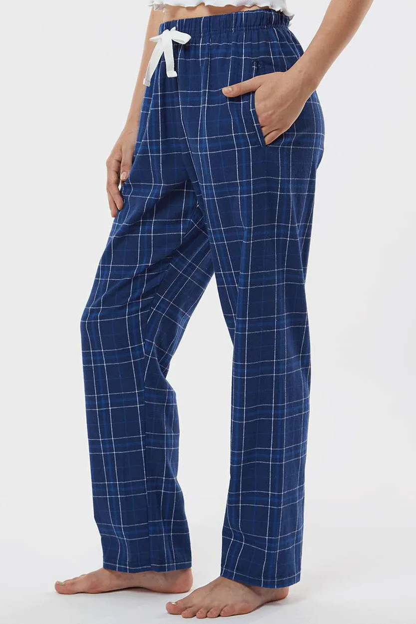 Boxercraft Womens Haley Flannel Pants w/ Pockets - Navy Blue Field Day Plaid Clothing Boxercraft