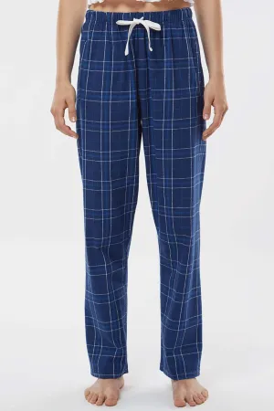 Boxercraft Womens Haley Flannel Pants w/ Pockets - Navy Blue Field Day Plaid Clothing Boxercraft