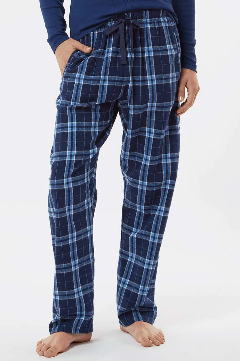 Boxercraft Womens Haley Flannel Pants w/ Pockets - Navy Blue/Columbia Blue Clothing Boxercraft