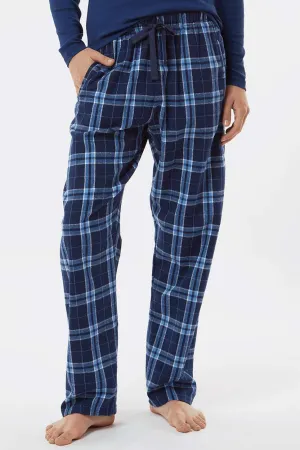 Boxercraft Womens Haley Flannel Pants w/ Pockets - Navy Blue/Columbia Blue Clothing Boxercraft
