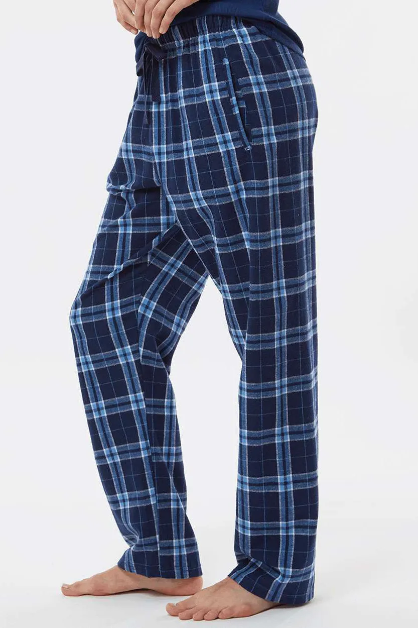 Boxercraft Womens Haley Flannel Pants w/ Pockets - Navy Blue/Columbia Blue Clothing Boxercraft