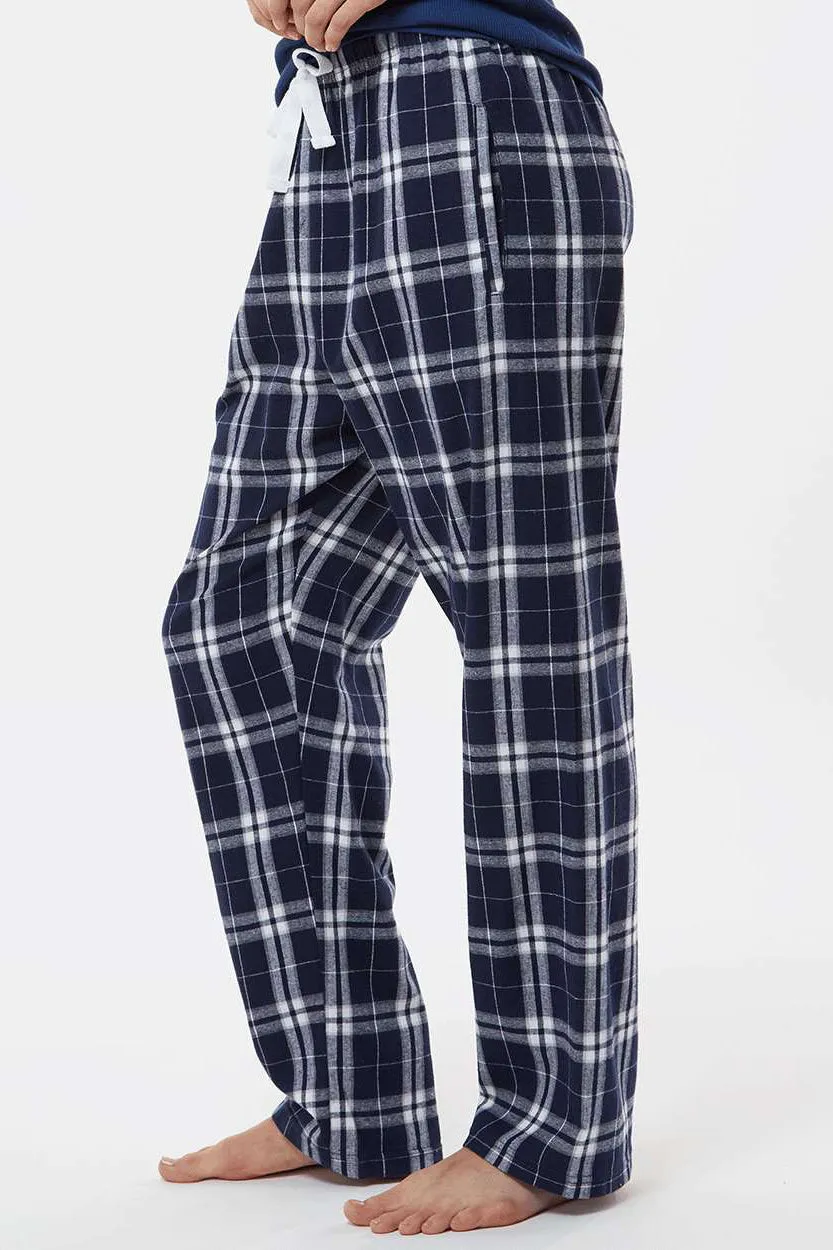 Boxercraft Womens Haley Flannel Pants w/ Pockets - Navy Blue/Silver Grey Clothing Boxercraft