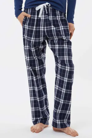 Boxercraft Womens Haley Flannel Pants w/ Pockets - Navy Blue/Silver Grey Clothing Boxercraft