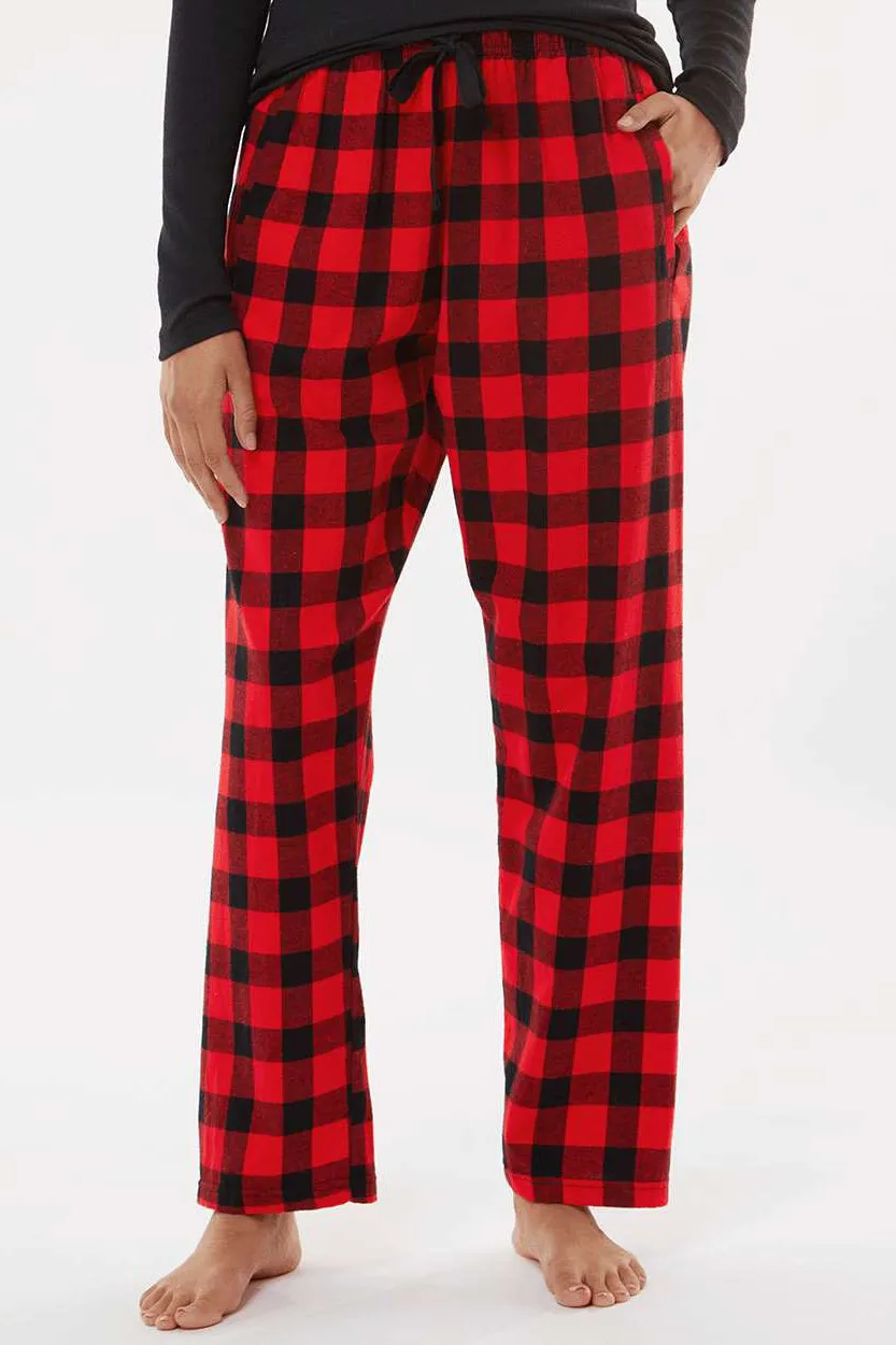 Boxercraft Womens Haley Flannel Pants w/ Pockets - Red/Black Buffalo Clothing Boxercraft