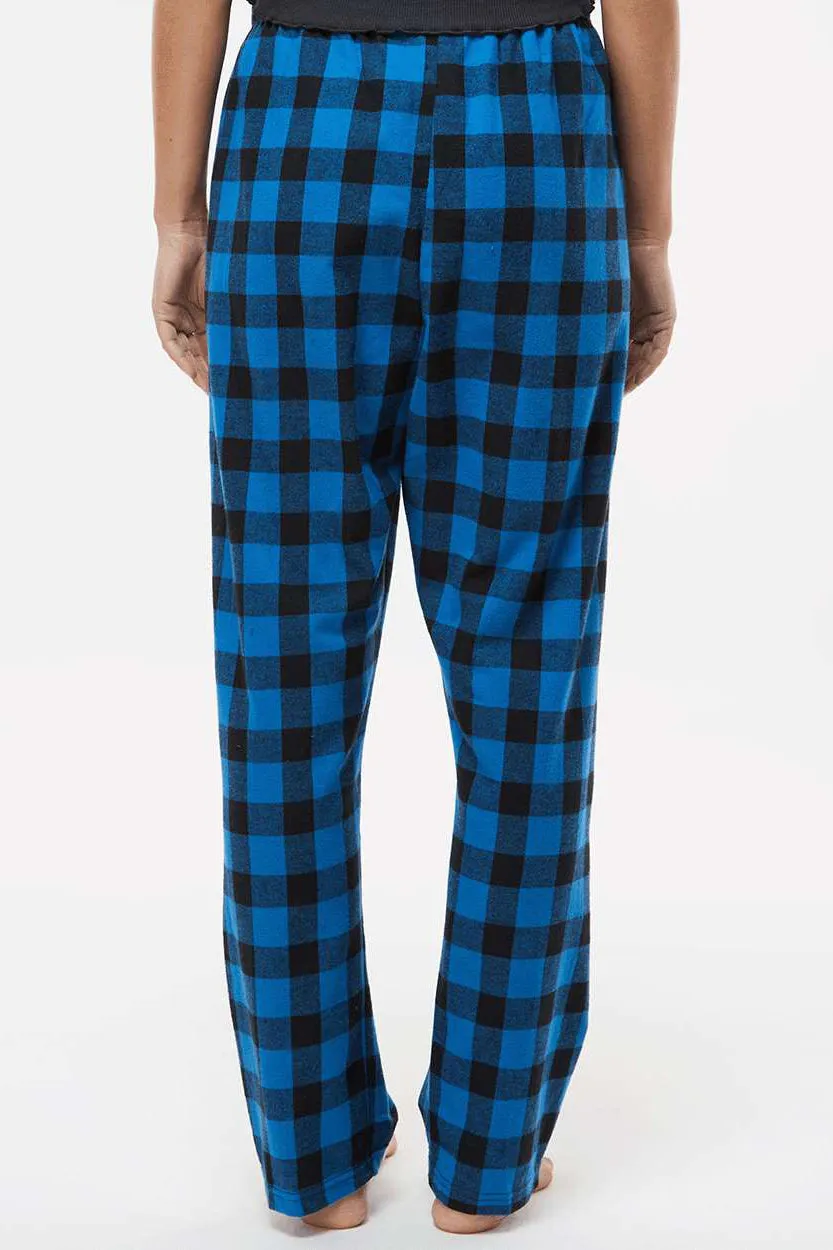 Boxercraft Womens Haley Flannel Pants w/ Pockets - Royal Blue/Black Buffalo Clothing Boxercraft