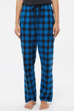 Boxercraft Womens Haley Flannel Pants w/ Pockets - Royal Blue/Black Buffalo Clothing Boxercraft