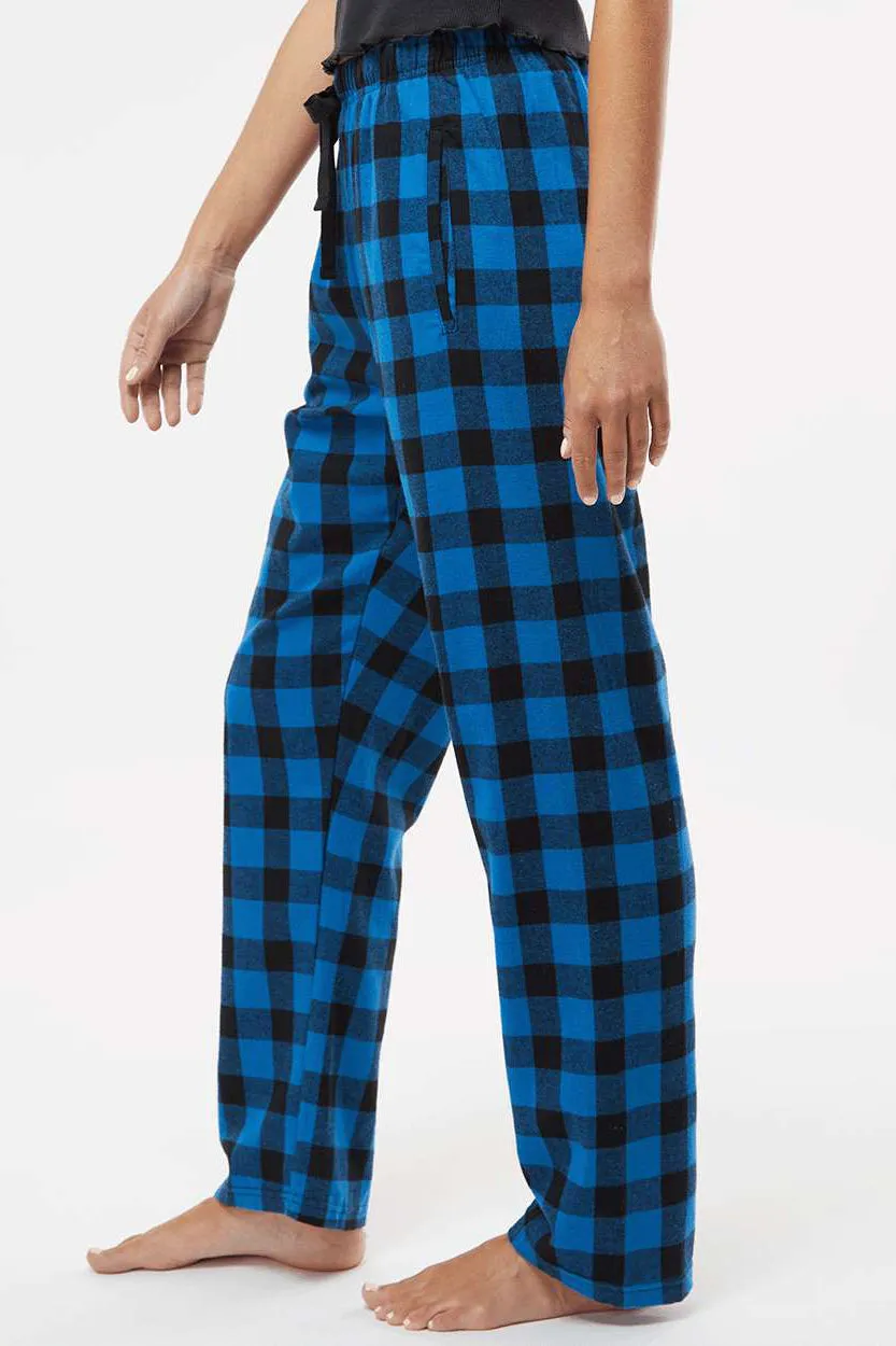 Boxercraft Womens Haley Flannel Pants w/ Pockets - Royal Blue/Black Buffalo Clothing Boxercraft