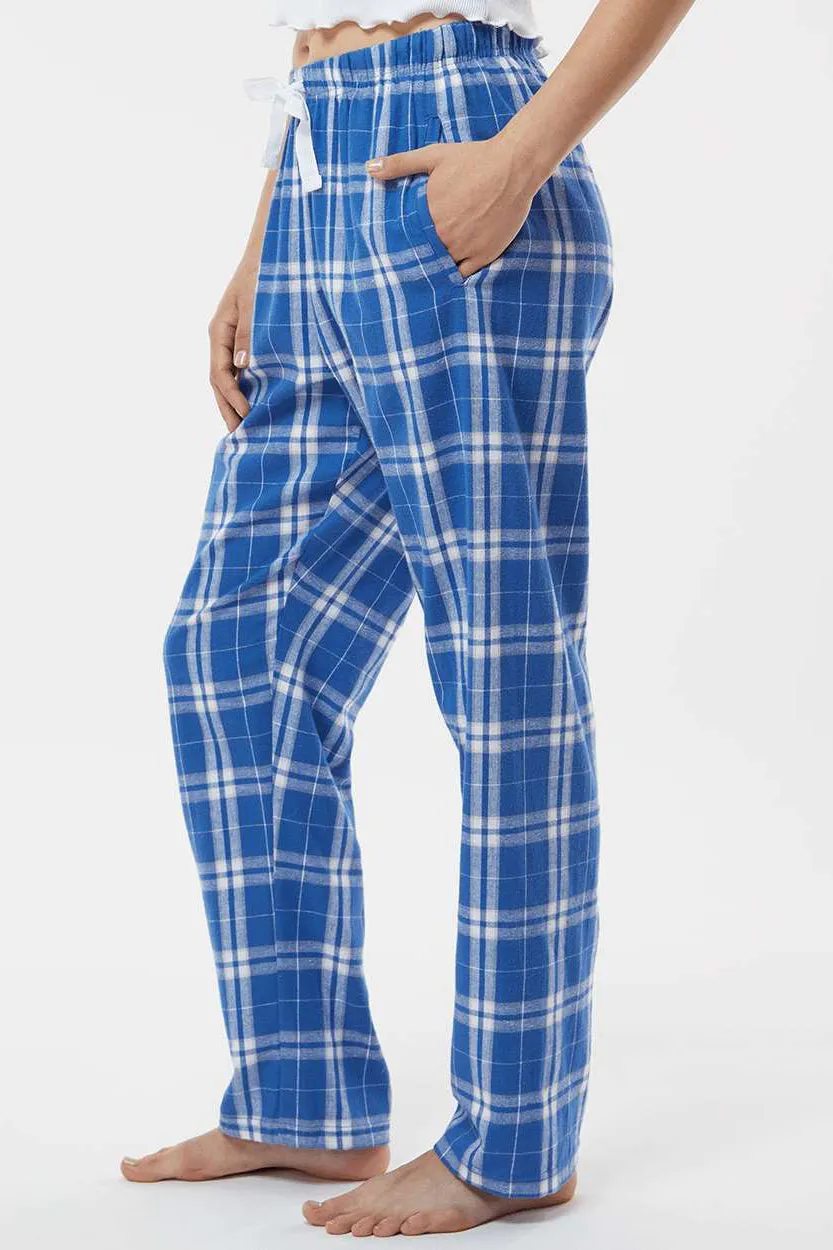 Boxercraft Womens Haley Flannel Pants w/ Pockets - Royal Blue/Silver Grey Clothing Boxercraft