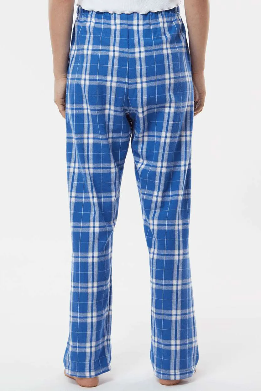 Boxercraft Womens Haley Flannel Pants w/ Pockets - Royal Blue/Silver Grey Clothing Boxercraft
