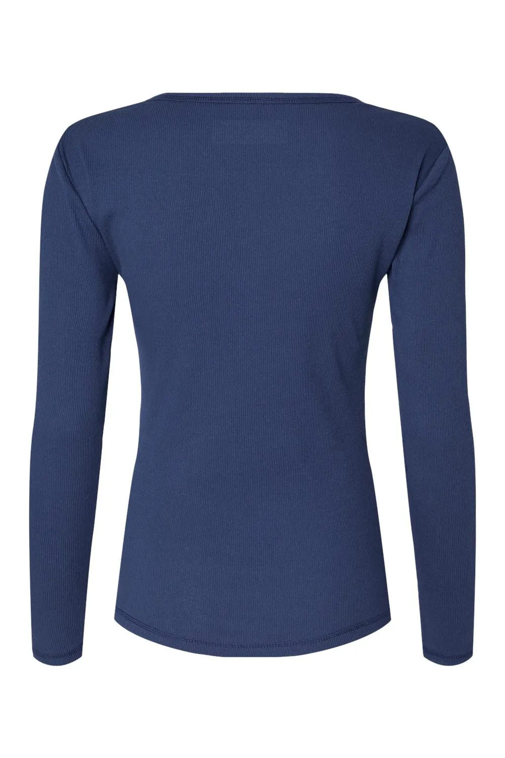 Boxercraft Womens Harper Long Sleeve Henley T-Shirt - Navy Blue Clothing Boxercraft