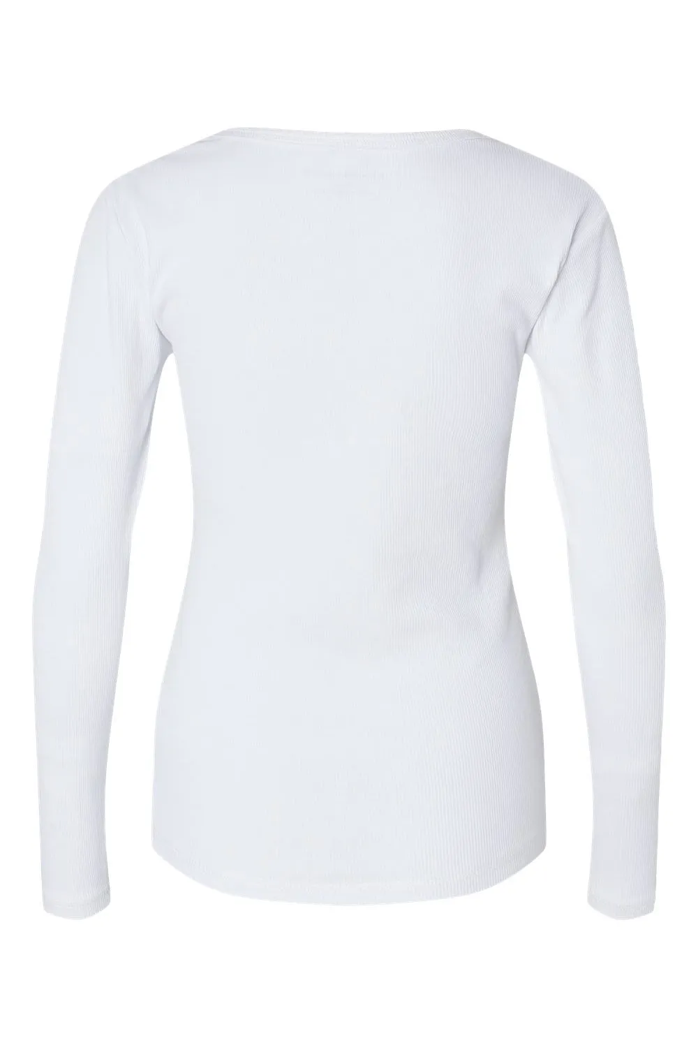 Boxercraft Womens Harper Long Sleeve Henley T-Shirt - White Clothing Boxercraft