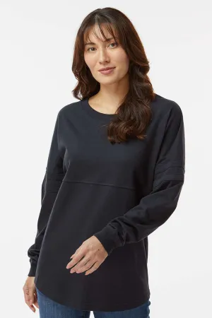 Boxercraft Womens Pom Pom Long Sleeve Crewneck T-Shirt - Black Clothing Boxercraft