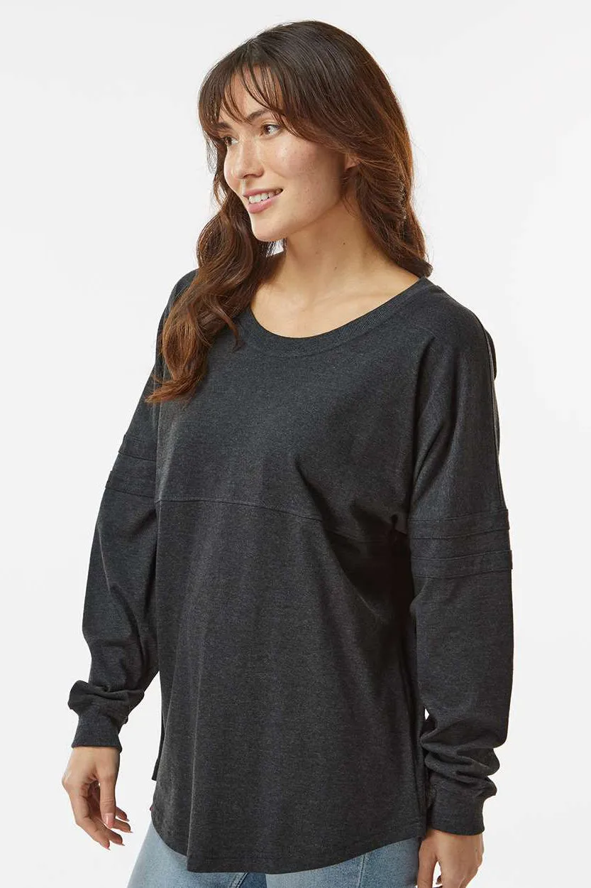 Boxercraft Womens Pom Pom Long Sleeve Crewneck T-Shirt - Charcoal Grey Clothing Boxercraft