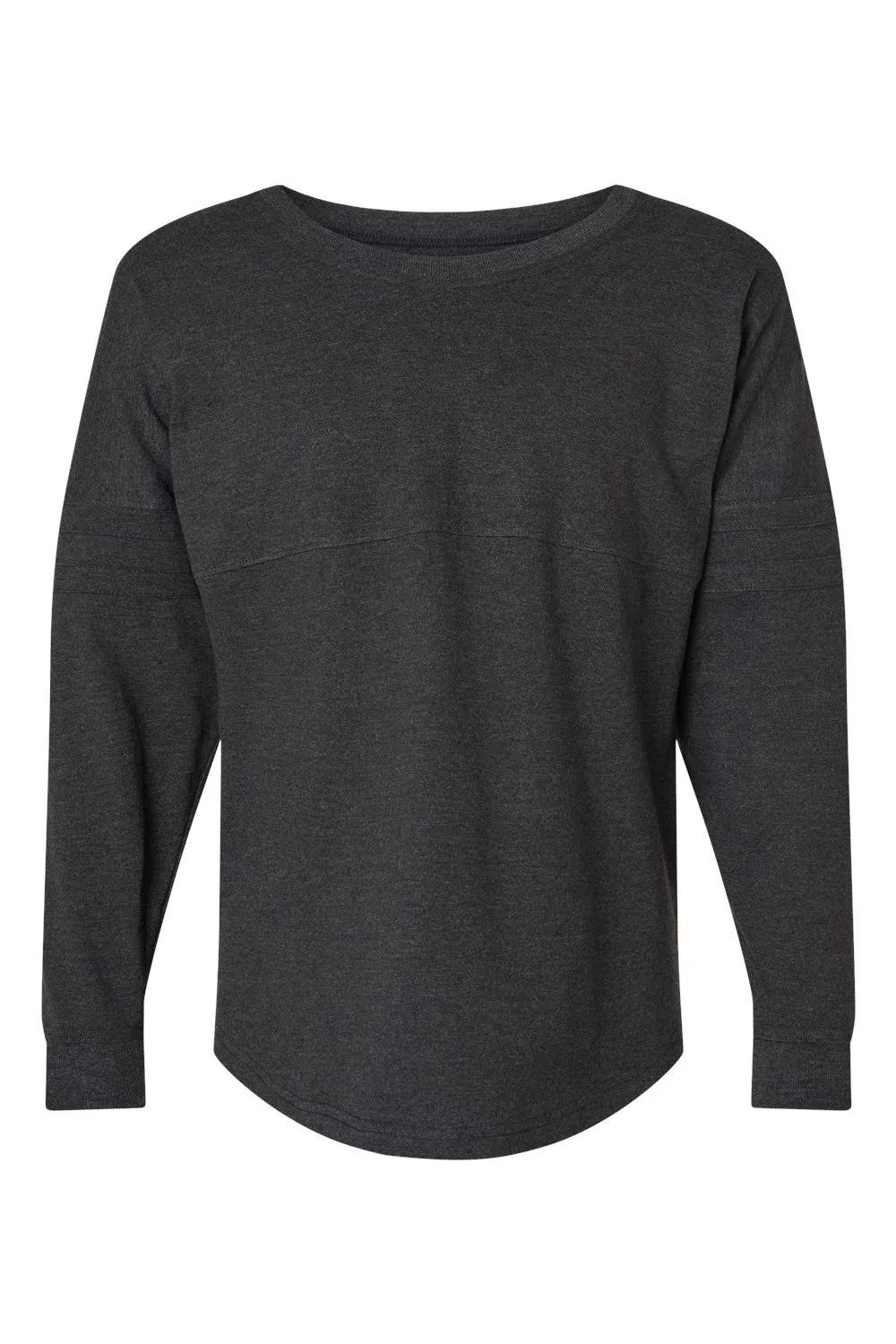 Boxercraft Womens Pom Pom Long Sleeve Crewneck T-Shirt - Charcoal Grey Clothing Boxercraft