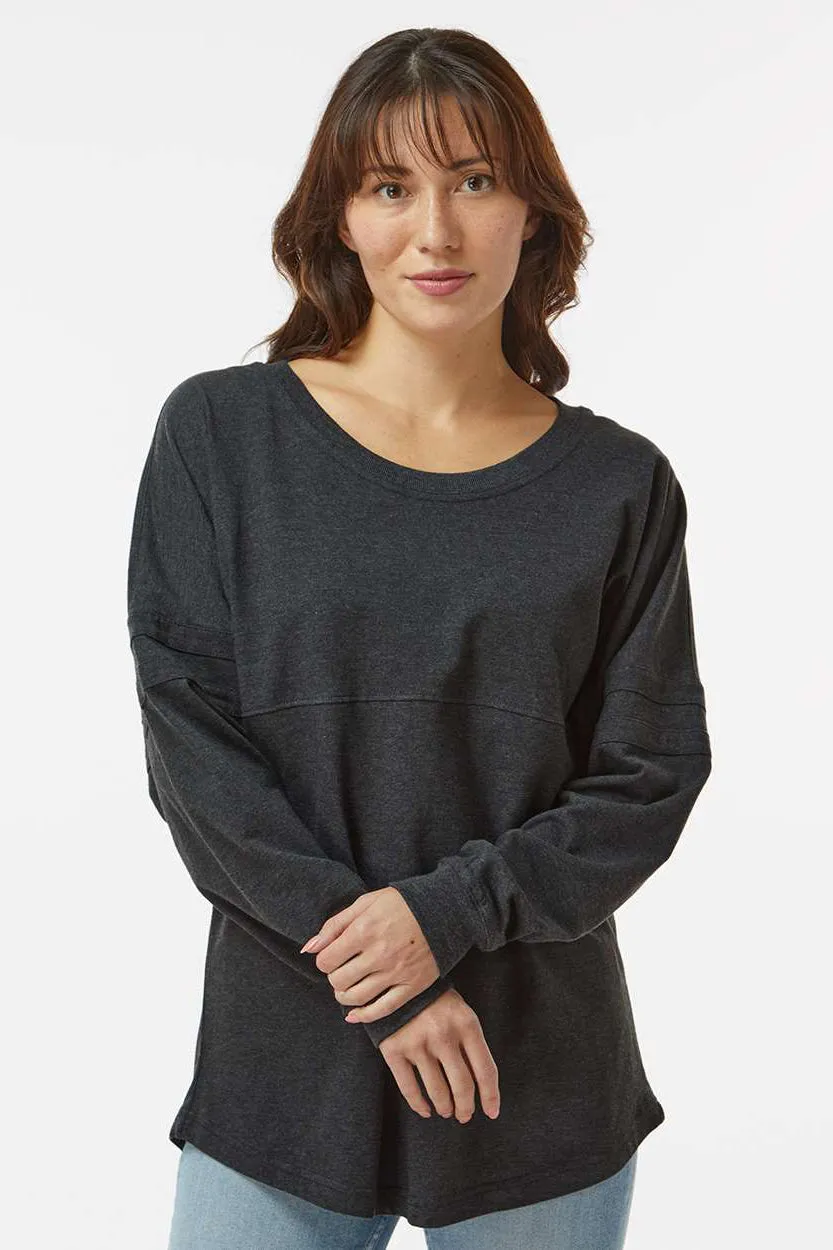 Boxercraft Womens Pom Pom Long Sleeve Crewneck T-Shirt - Charcoal Grey Clothing Boxercraft