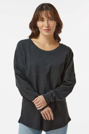 Boxercraft Womens Pom Pom Long Sleeve Crewneck T-Shirt - Charcoal Grey Clothing Boxercraft