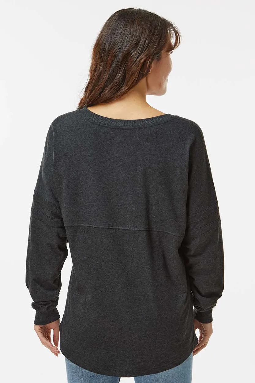 Boxercraft Womens Pom Pom Long Sleeve Crewneck T-Shirt - Charcoal Grey Clothing Boxercraft