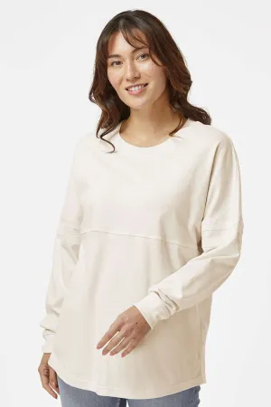 Boxercraft Womens Pom Pom Long Sleeve Crewneck T-Shirt - Natural Clothing Boxercraft