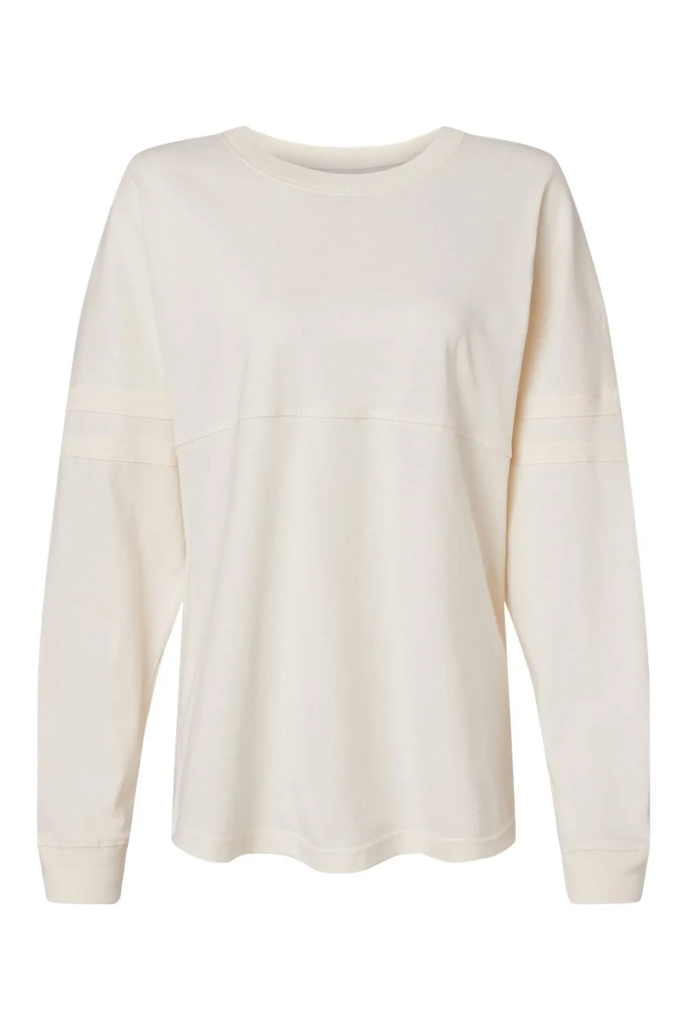 Boxercraft Womens Pom Pom Long Sleeve Crewneck T-Shirt - Natural Clothing Boxercraft