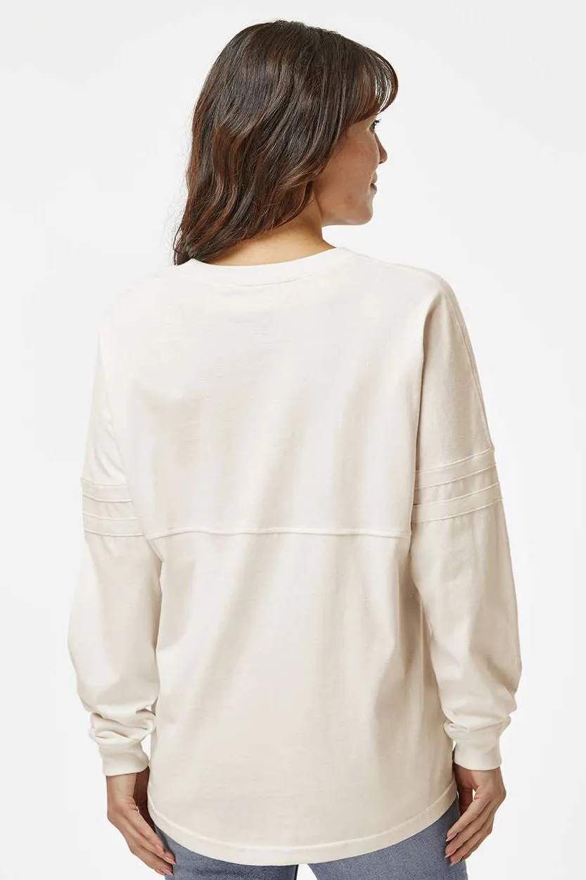 Boxercraft Womens Pom Pom Long Sleeve Crewneck T-Shirt - Natural Clothing Boxercraft