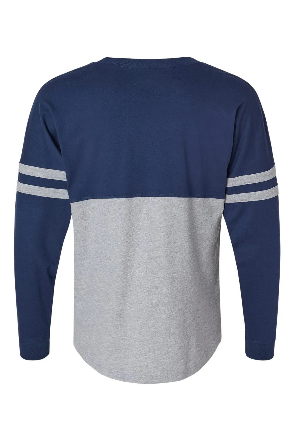 Boxercraft Womens Pom Pom Long Sleeve Crewneck T-Shirt - Navy Blue/Oxford Grey Clothing Boxercraft