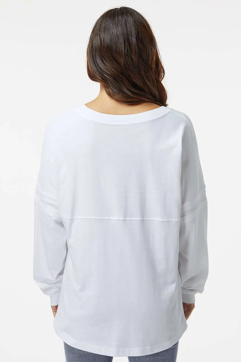 Boxercraft Womens Pom Pom Long Sleeve Crewneck T-Shirt - White Clothing Boxercraft