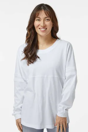 Boxercraft Womens Pom Pom Long Sleeve Crewneck T-Shirt - White Clothing Boxercraft