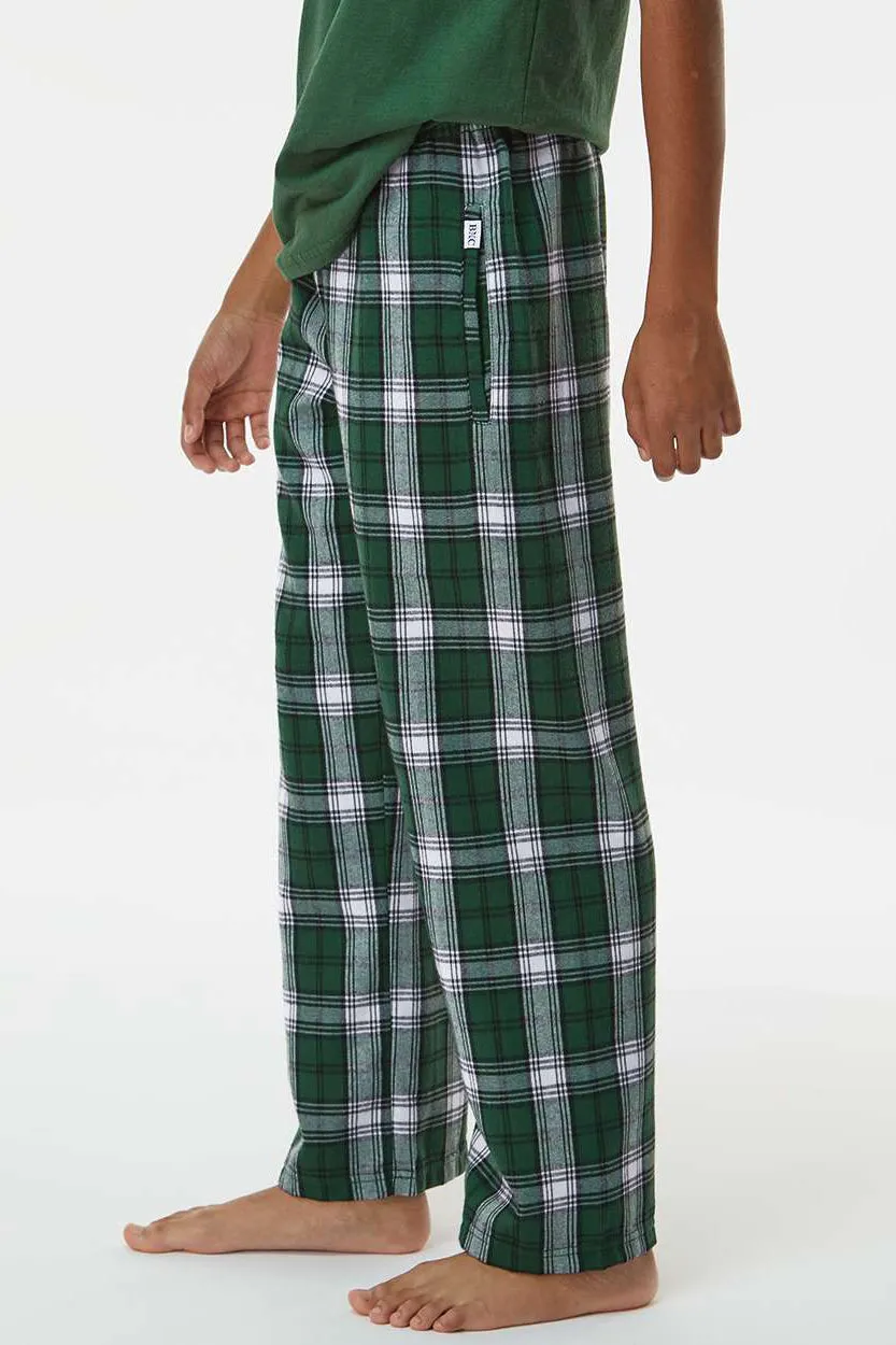 Boxercraft Youth Flannel Pants w/ Pockets - Green/White Clothing Boxercraft