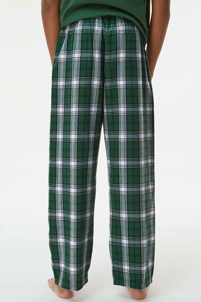 Boxercraft Youth Flannel Pants w/ Pockets - Green/White Clothing Boxercraft