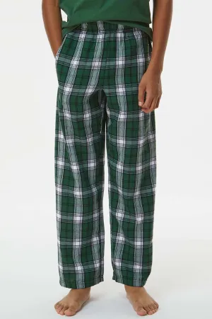 Boxercraft Youth Flannel Pants w/ Pockets - Green/White Clothing Boxercraft