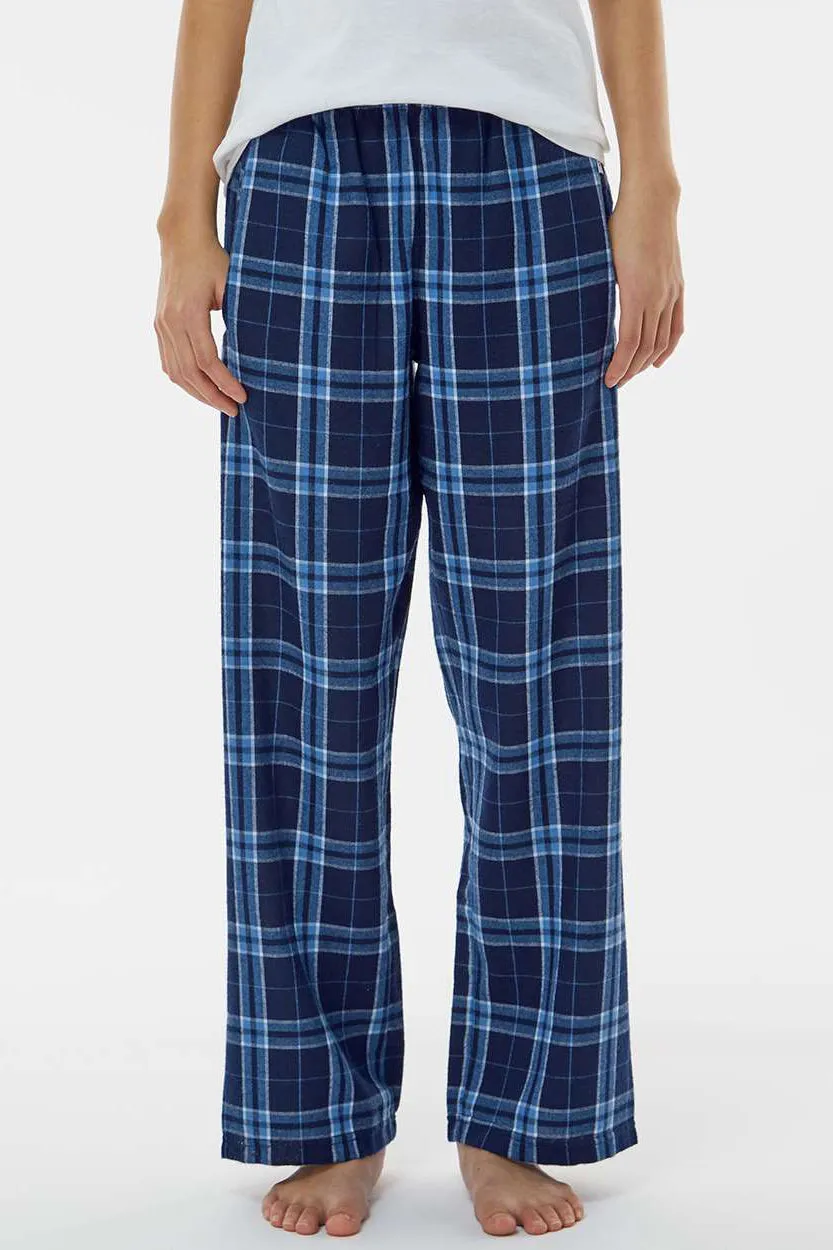 Boxercraft Youth Flannel Pants w/ Pockets - Navy Blue/Columbia Blue Clothing Boxercraft