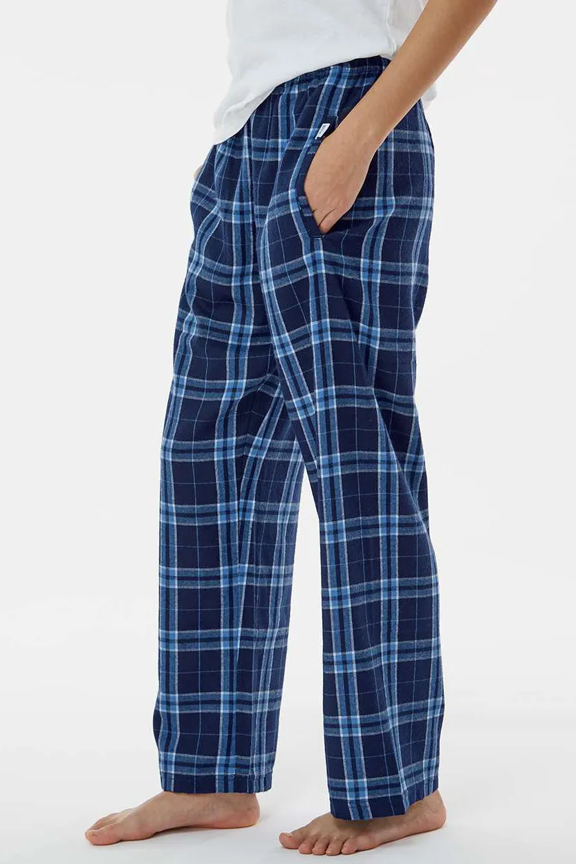 Boxercraft Youth Flannel Pants w/ Pockets - Navy Blue/Columbia Blue Clothing Boxercraft