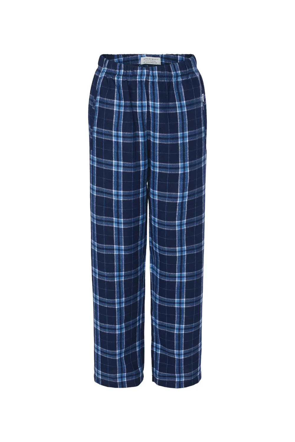 Boxercraft Youth Flannel Pants w/ Pockets - Navy Blue/Columbia Blue Clothing Boxercraft