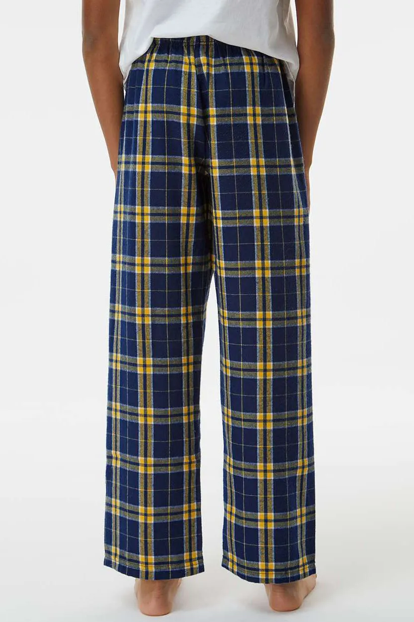 Boxercraft Youth Flannel Pants w/ Pockets - Navy Blue/Gold Clothing Boxercraft