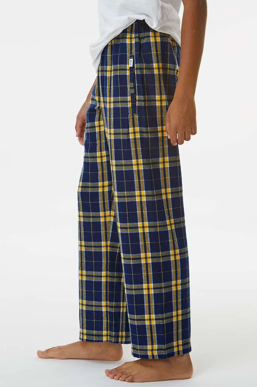 Boxercraft Youth Flannel Pants w/ Pockets - Navy Blue/Gold Clothing Boxercraft