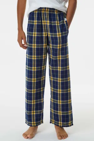 Boxercraft Youth Flannel Pants w/ Pockets - Navy Blue/Gold Clothing Boxercraft