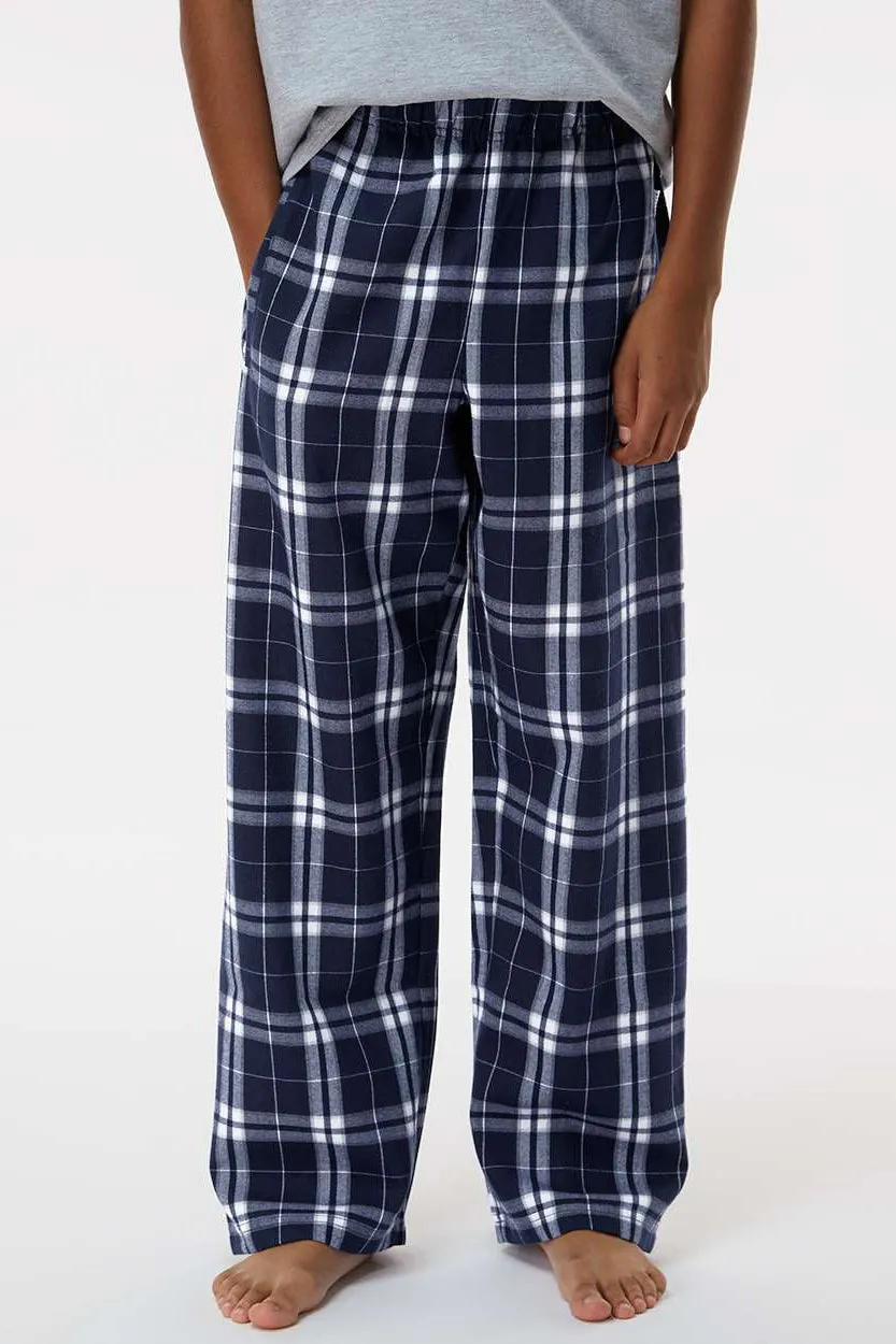 Boxercraft Youth Flannel Pants w/ Pockets - Navy Blue/Silver Grey Clothing Boxercraft