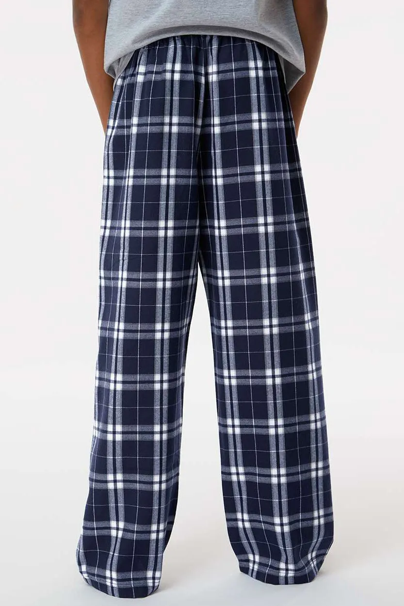 Boxercraft Youth Flannel Pants w/ Pockets - Navy Blue/Silver Grey Clothing Boxercraft